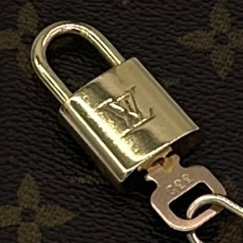 Louis Vuitton Padlock & Key #332 Gold Tone Lock Made in France
